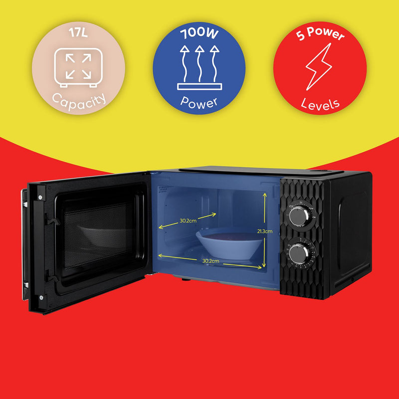 Russell Hobbs Honeycomb microwave 700W 17L black, UK version