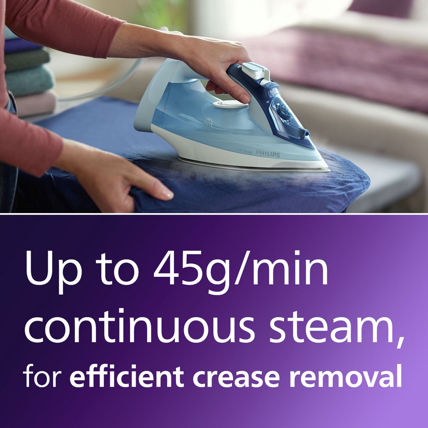 Philips Series 5000 SteamGlide Plus steam iron, imported from the UK