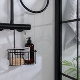 Argos Home black metal shower basket with hook - British product
