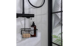 Argos Home black metal shower basket with hook - British product
