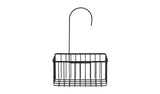 Argos Home black metal shower basket with hook - British product