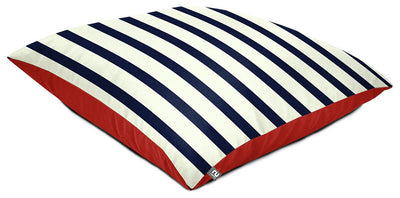 rucomfy Gestreifter Sitzsack für Innen und Außen, marineblau, Bodenkissen 70x70x10cm
