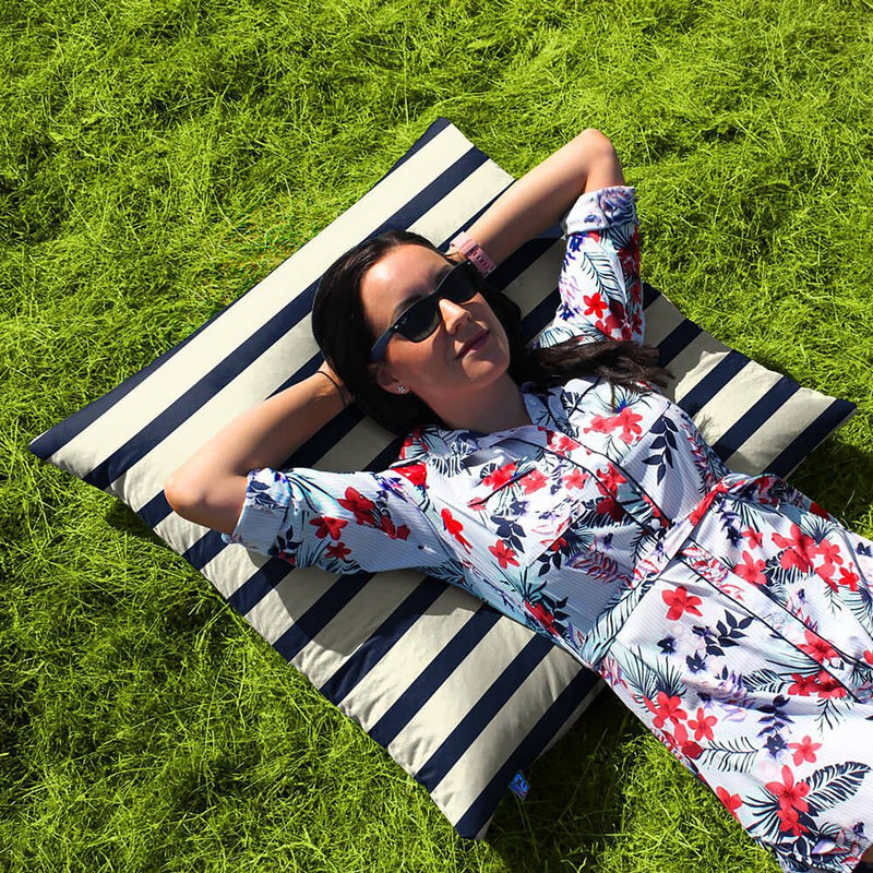 rucomfy bean bag floor cushion navy 70x70x10cm, imported from the UK