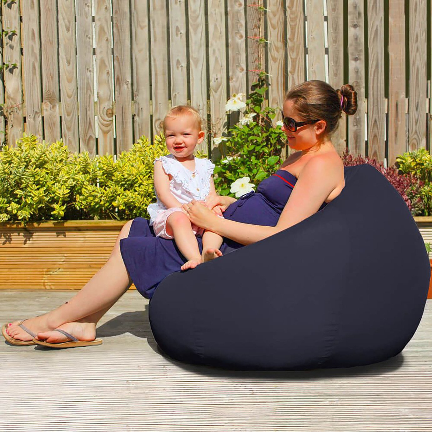 rucomfy Navy bean bag 110x80x80cm, imported from the UK