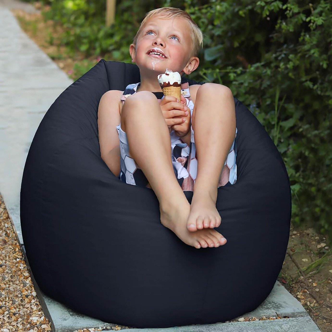 rucomfy Kids Bean Bag Navy 85x65x65cm, imported from the UK