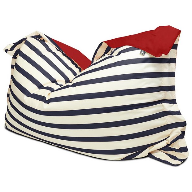rucomfy Bean Bag Blue & White 30x170x130cm, imported from the UK