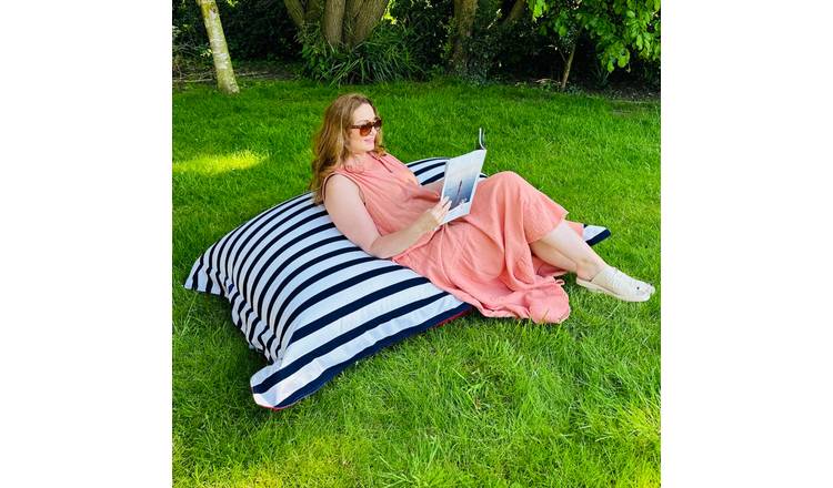 rucomfy Bean Bag Blue & White 30x170x130cm, imported from the UK
