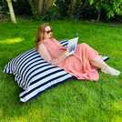 rucomfy Bean Bag Blue & White 30x170x130cm, imported from the UK
