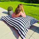 rucomfy Bean Bag Blue & White 30x170x130cm, imported from the UK
