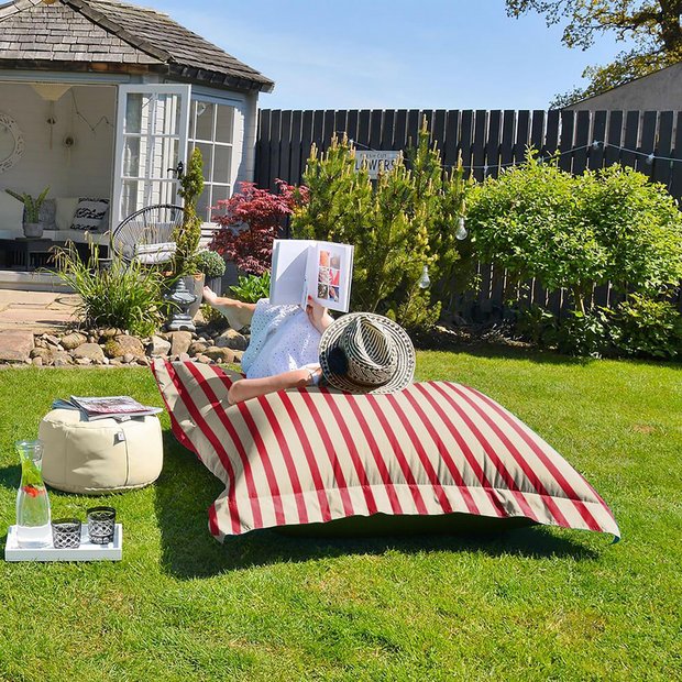 rucomfy red and white stripe bean bag 5kg, imported from the UK