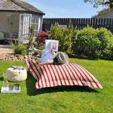 rucomfy red and white stripe bean bag 5kg, imported from the UK