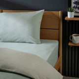 Habitat Polycotton Sage Fitted Sheet - Double