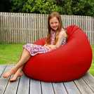 rucomfy Red Indoor Outdoor Bean Bag 110x80x80cm, imported from the UK