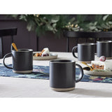 Habitat black stoneware mugs set of 4 410ml, UK version