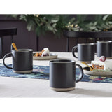 Habitat black stoneware mugs set of 4 410ml, UK version