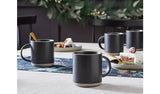 Habitat black stoneware mugs set of 4 410ml, UK version