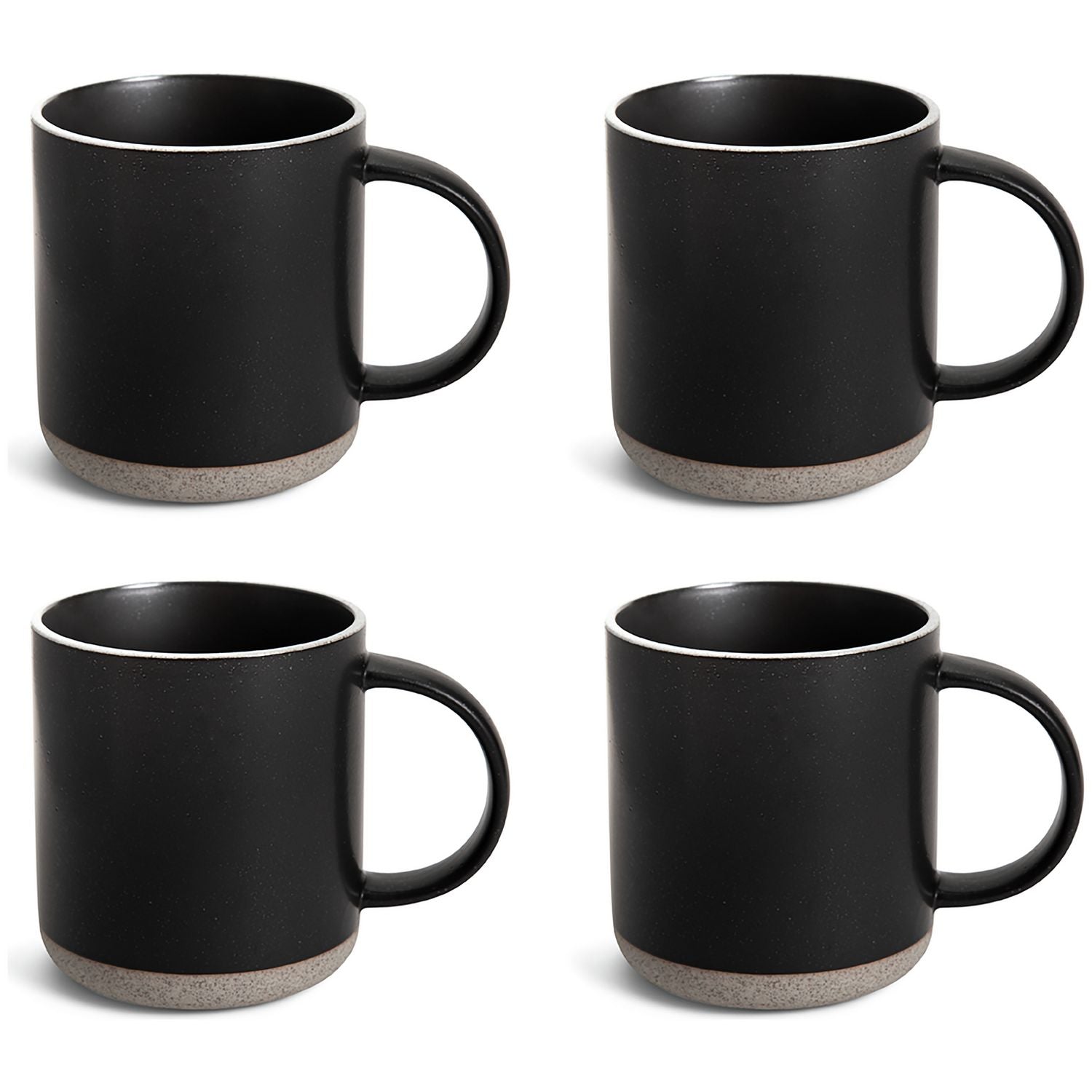Habitat black stoneware mugs set of 4 410ml, UK version