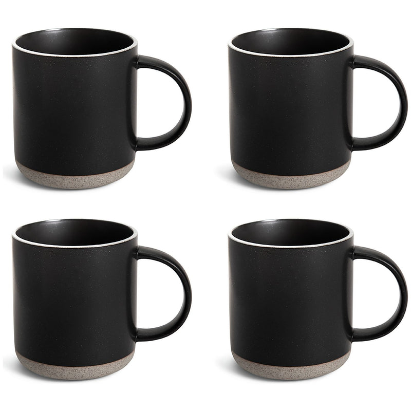 Habitat black stoneware mugs set of 4 410ml, UK version