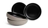 Habitat Set of 4 Raw Edge Speckle Pasta Bowl - Matte Black GOODS Argos