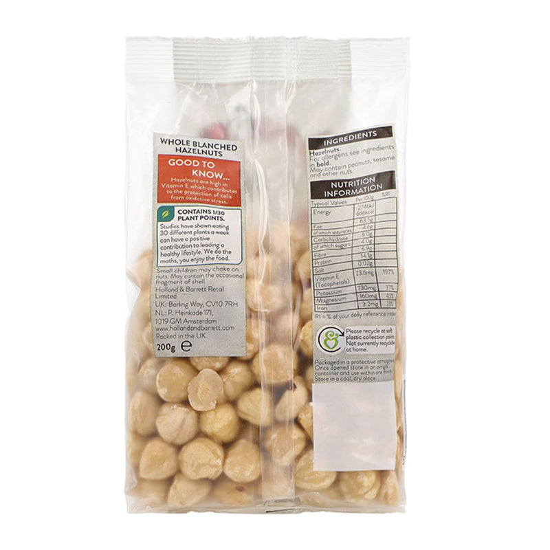 Holland & Barrett Blanched Hazelnuts 200g, UK version