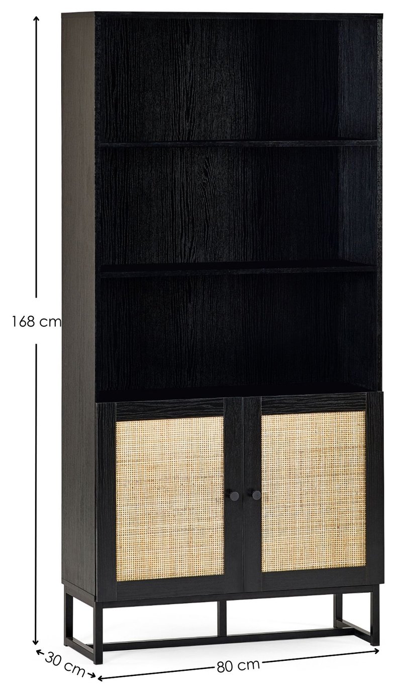 Julian Bowen Padstow tall bookcase in black, UK version