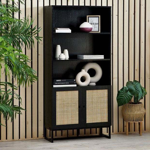 Julian Bowen Padstow tall bookcase in black, UK version