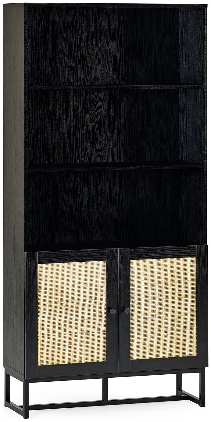 Julian Bowen Padstow tall bookcase in black, UK version