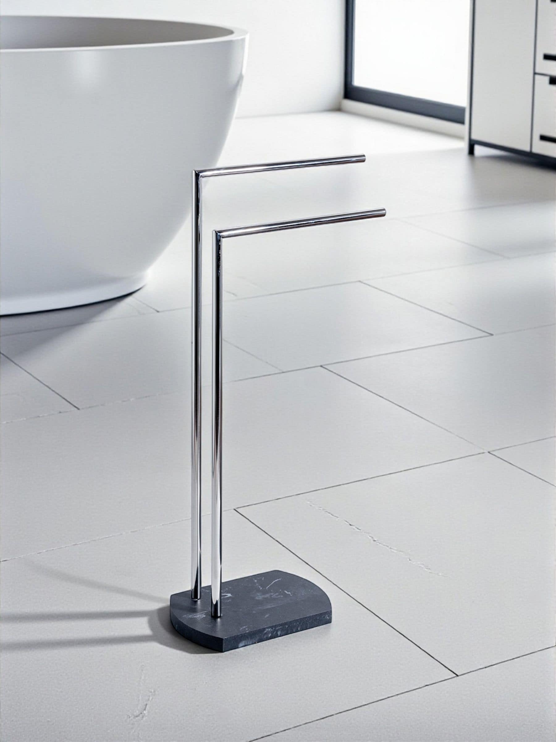Showerdrape Grey Octavia freestanding towel stand 82cm (British brand)
