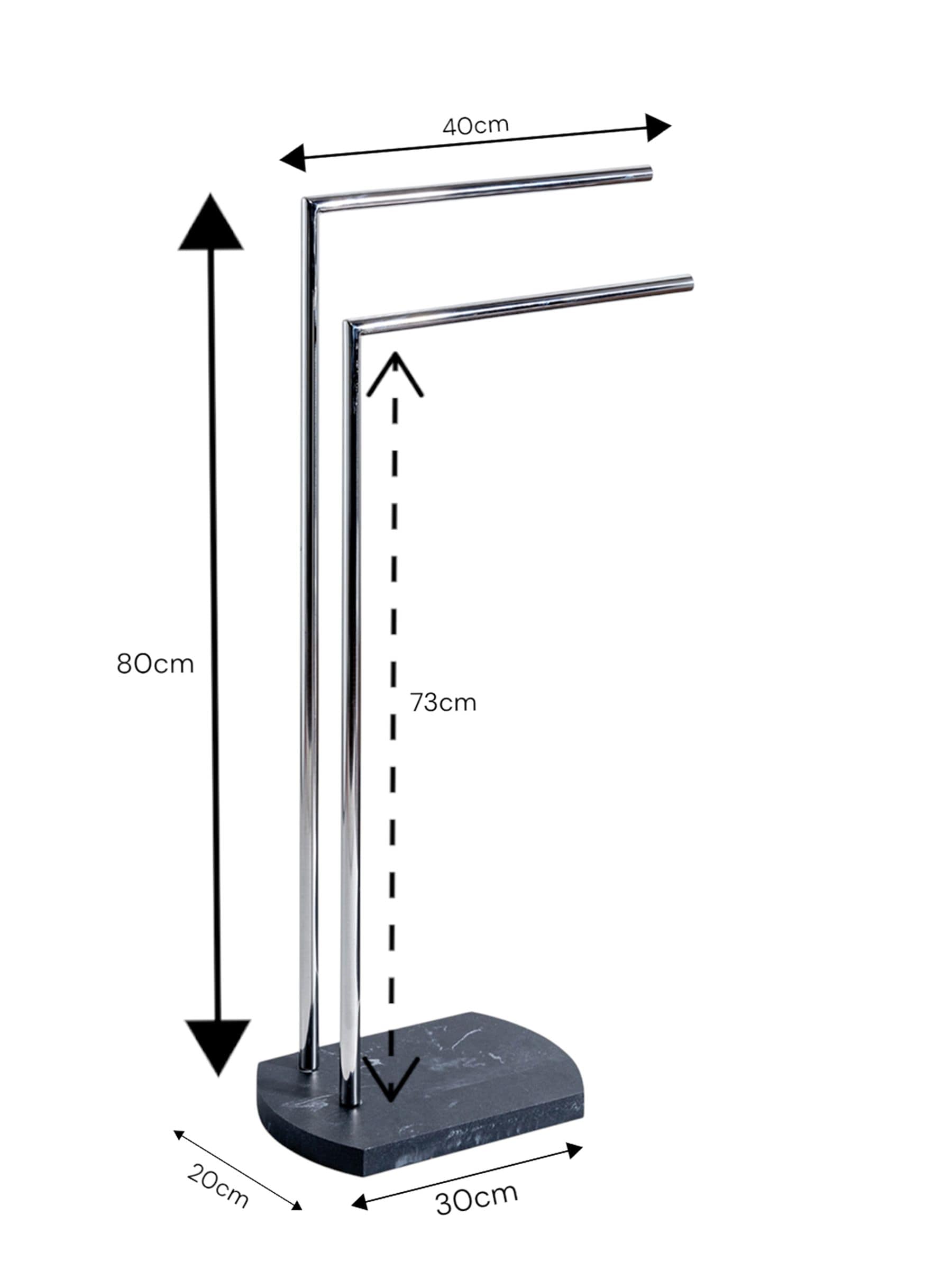 Showerdrape Grey Octavia freestanding towel stand 82cm (British brand)