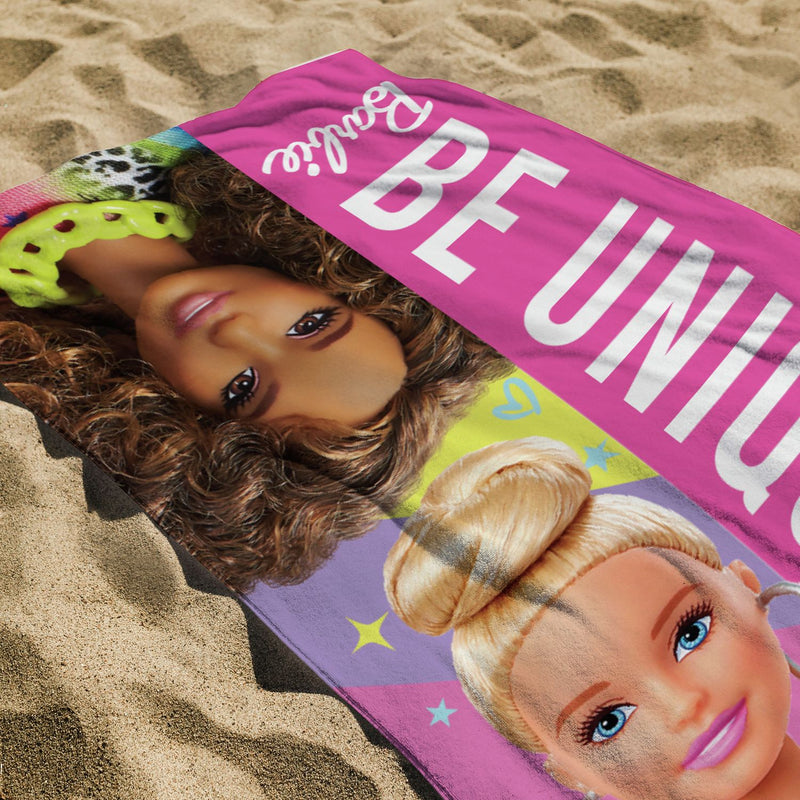 Barbie Be Unique bath towel multicoloured 70x140cm - British product