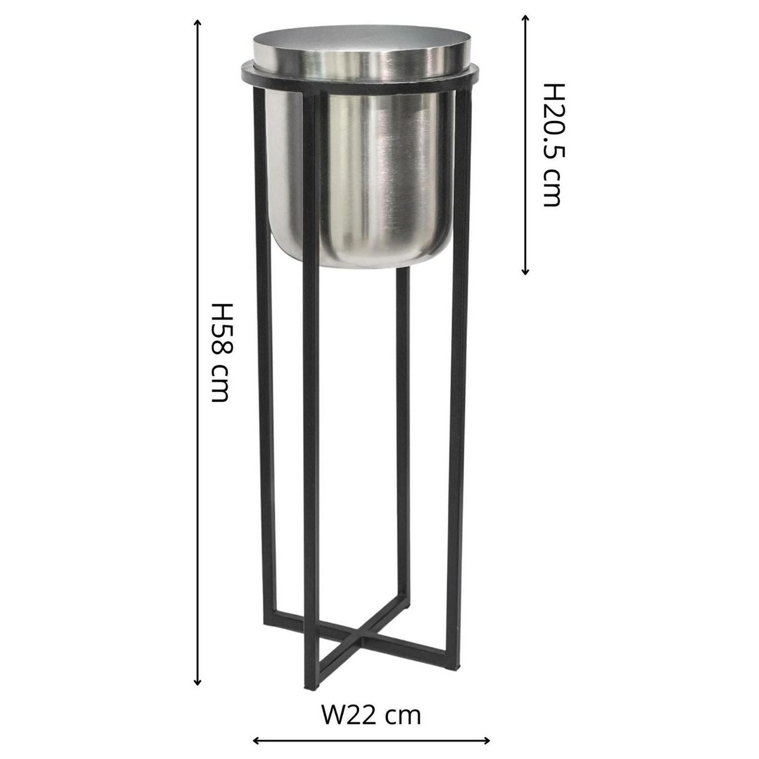 Ivyline Calla Planter Stand silver 58cm, UK version