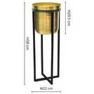 Ivyline Calla gold planter stand with 58cm height and 22cm diameter, UK version