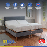 Mibed Memory Superking Adjustable Bed with Mattress Grey, imported from the UK