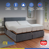 Mibed Adjustable Bed Frame and Mattress Grey Superking, imported from the UK