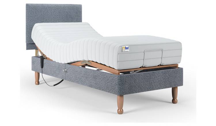 Mibed Memory Single Adjustable Bed with Mattress Grey, imported from the UK