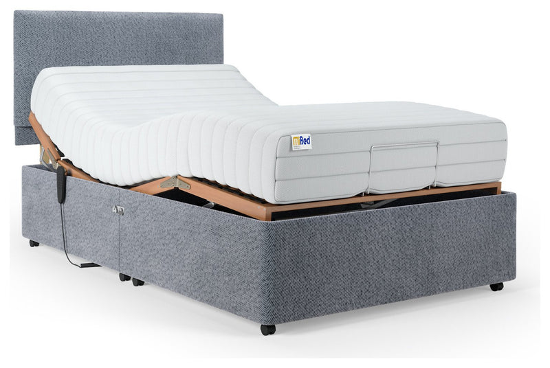 Mibed Memory Adjustable Bed with Mattress Grey SmallDouble, imported from the UK