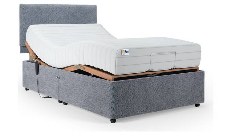 Mibed Memory Adjustable Bed with Mattress Grey SmallDouble, imported from the UK