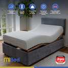 Mibed Memory Adjustable Bed with Mattress Grey SmallDouble, imported from the UK