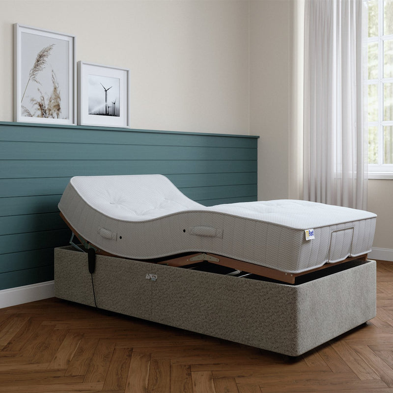 Mibed adjustable bed and mattress Dark Grey Single, imported from the UK