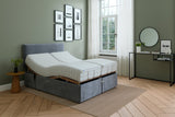 Mibed superking adjustable bed and mattress grey, imported from the UK