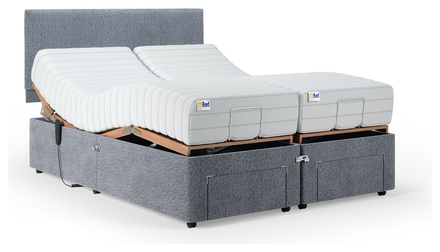 Mibed superking adjustable bed and mattress grey, imported from the UK