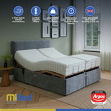 Mibed superking adjustable bed and mattress grey, imported from the UK