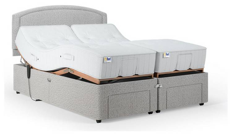 Mibed Kingsize adjustable bed and mattress Dark Grey, imported from the UK