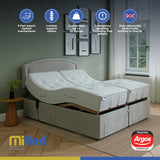 Mibed Kingsize adjustable bed and mattress Dark Grey, imported from the UK