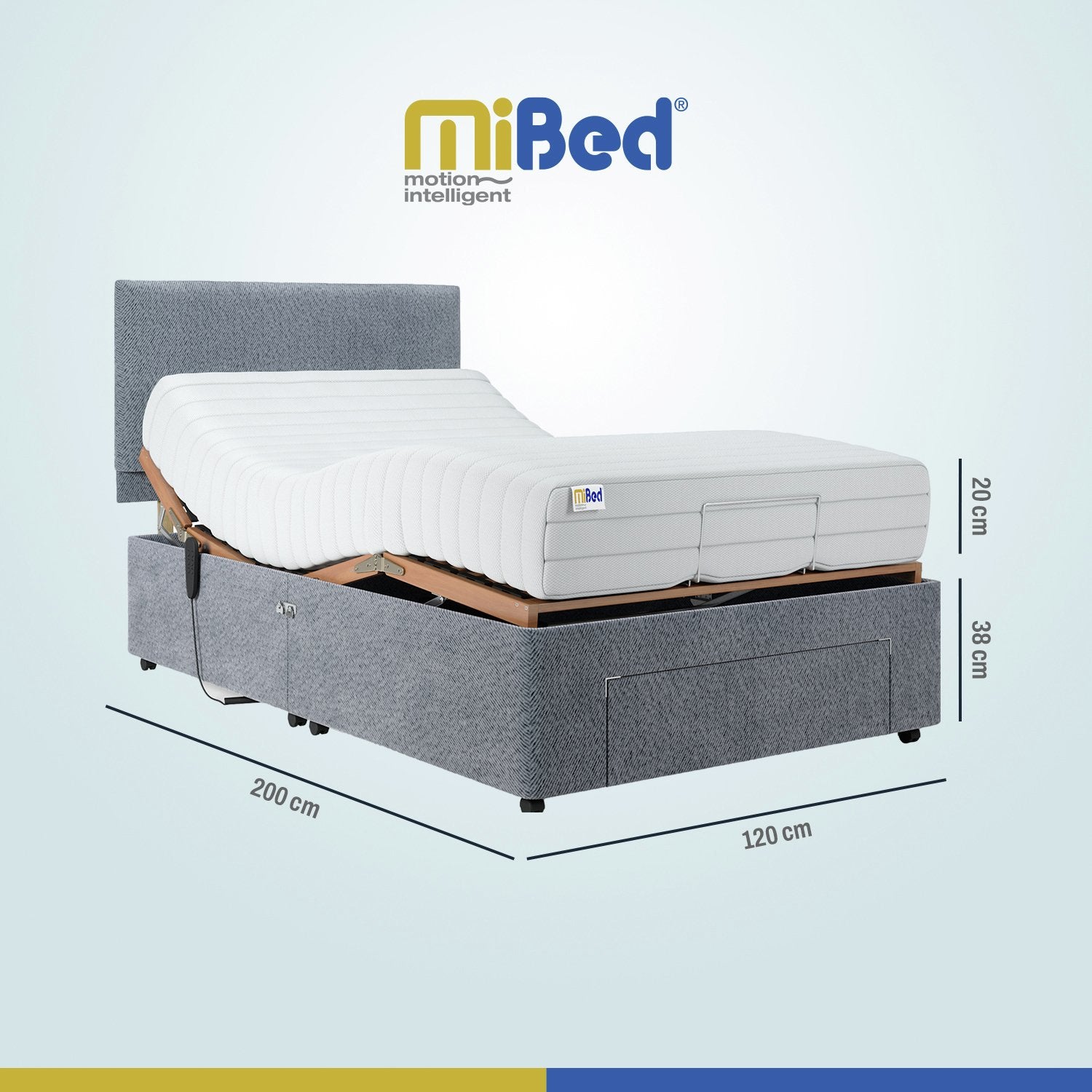 Mibed Small Double Adjustable Bed with Mattress, imported from the UK