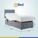 Mibed Single Adjustable Bed with Mattress Grey, imported from the UK