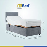 Mibed Single Adjustable Bed with Mattress Grey, imported from the UK