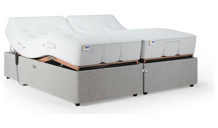 Mibed superking adjustable bed and mattress set in grey, imported from the UK