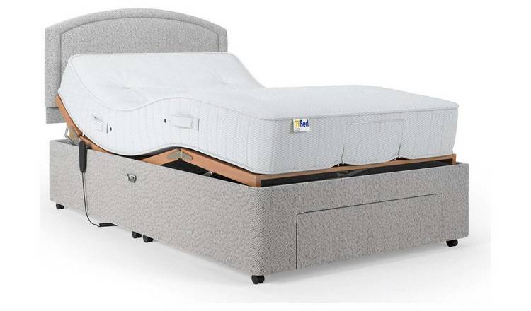 Mibed Small Double Adjustable Bed with Storage Drawer and Mattress in Grey, imported from the UK