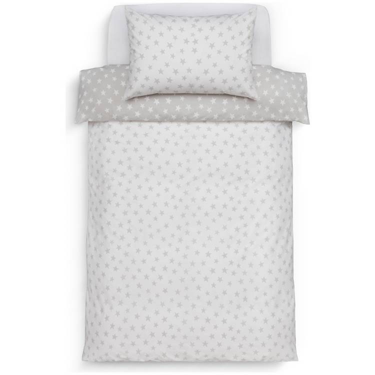 Habitat reversible star grey bedding set toddler, imported from the UK